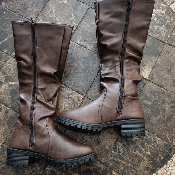 Olivia Miller Women's Slouchy Knee High Riding Boot  Brown 7 NWOT - Picture 2 of 8